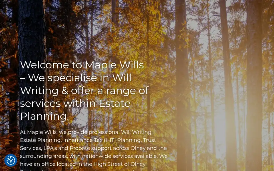 Screenshot of maplewills.co.uk
