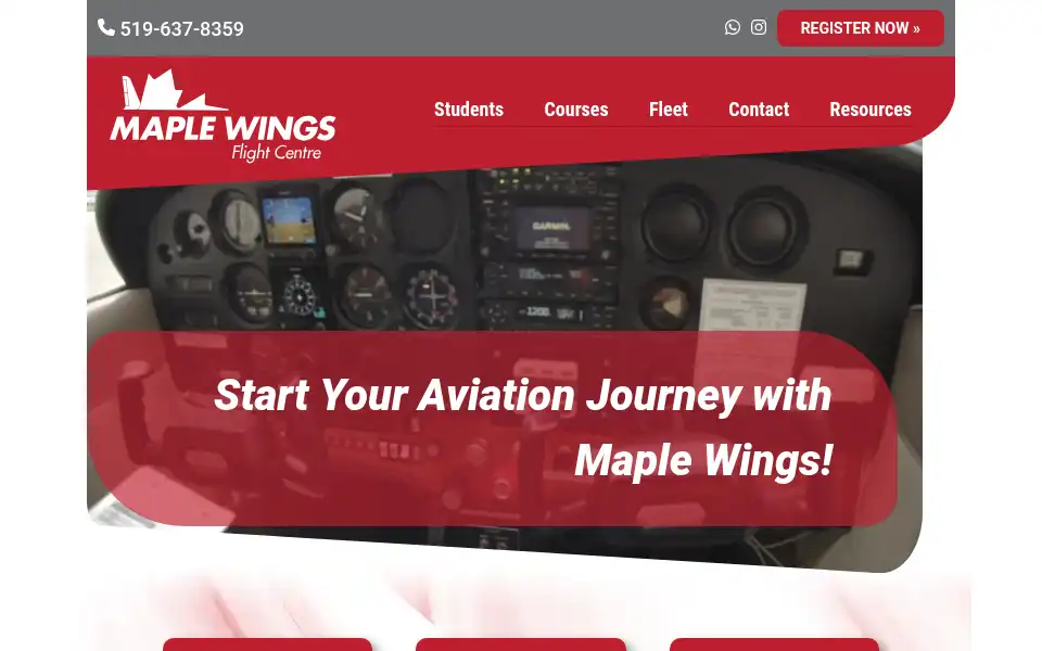 Screenshot of maplewingsflight.ca