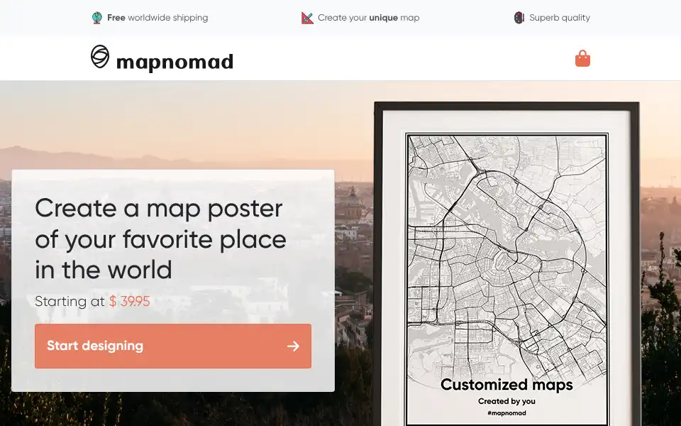 Screenshot of mapnomad.com