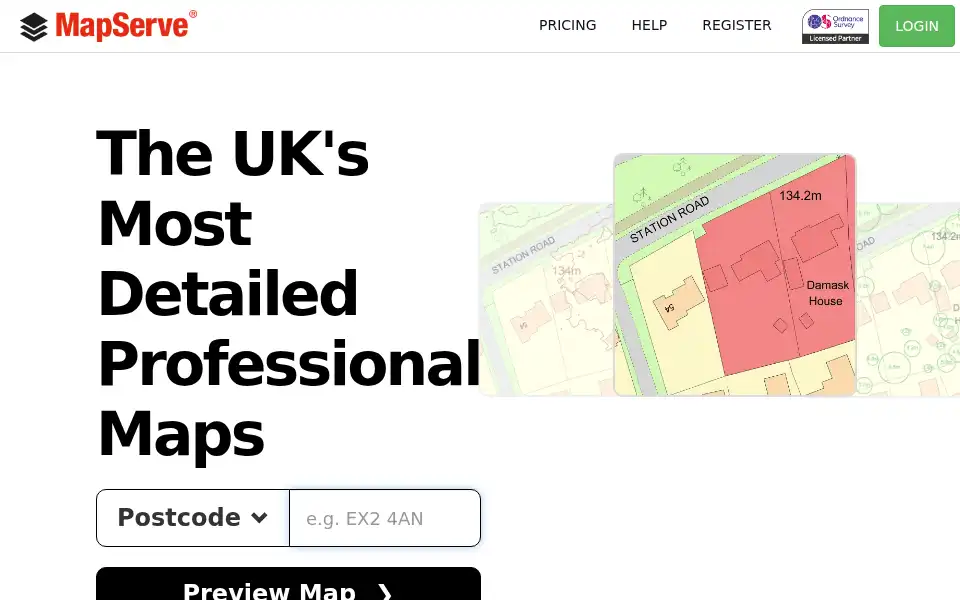 Screenshot of mapserve.co.uk