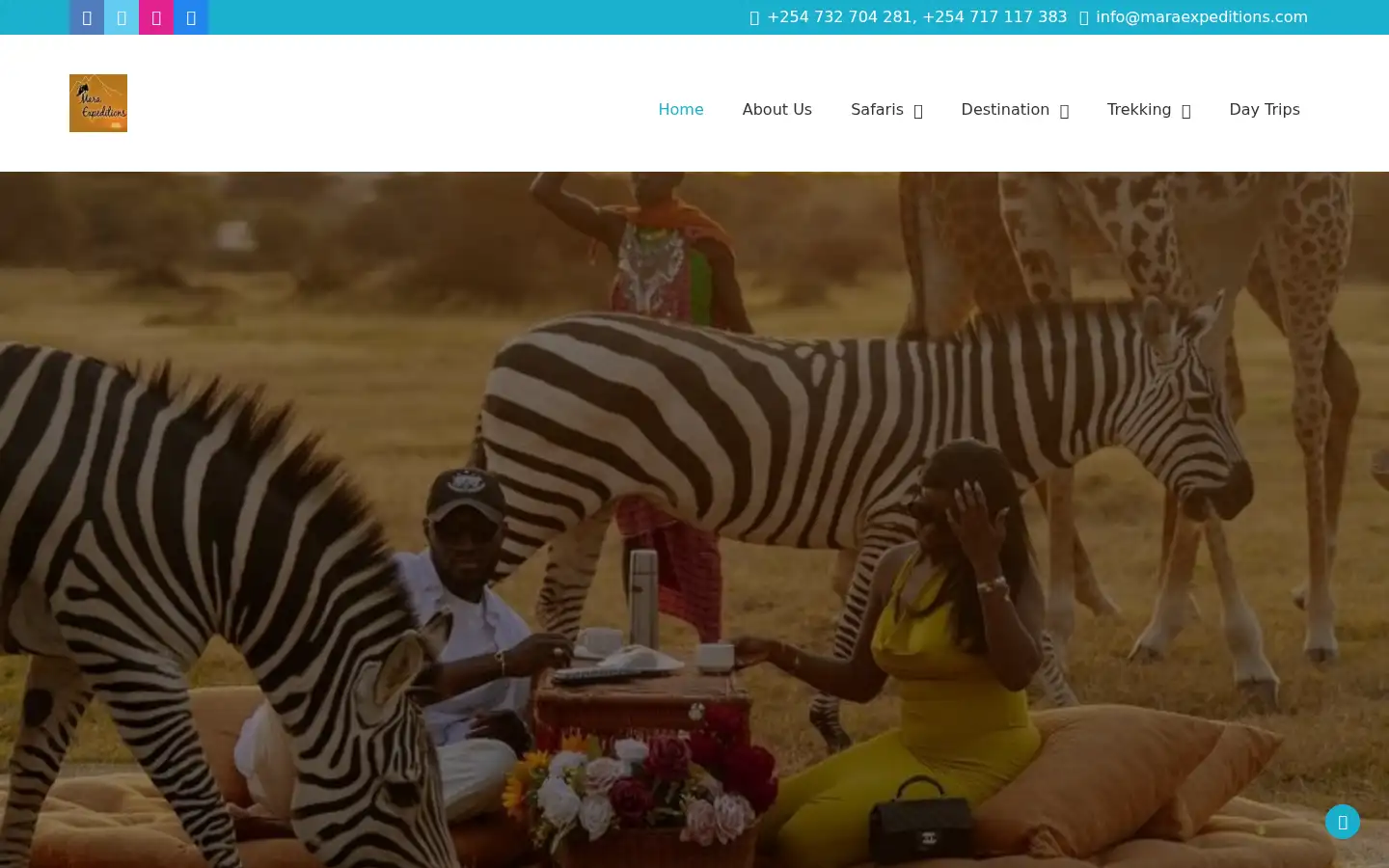 Screenshot of maraexpeditions.com