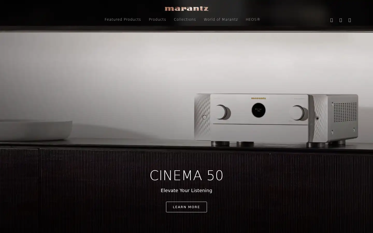 Screenshot of marantz.com