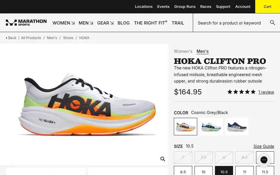 Screenshot of marathonsports.com