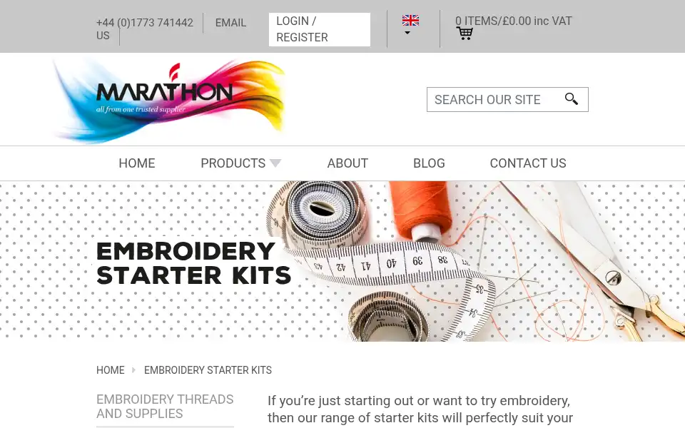 Screenshot of marathonthreads.co.uk
