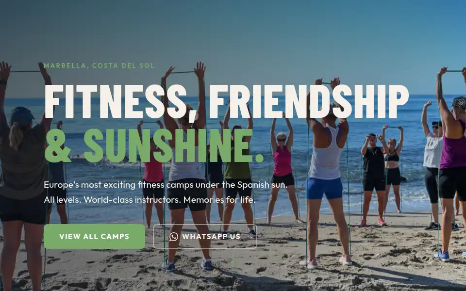 Screenshot of marbellafitnesscamp.dk