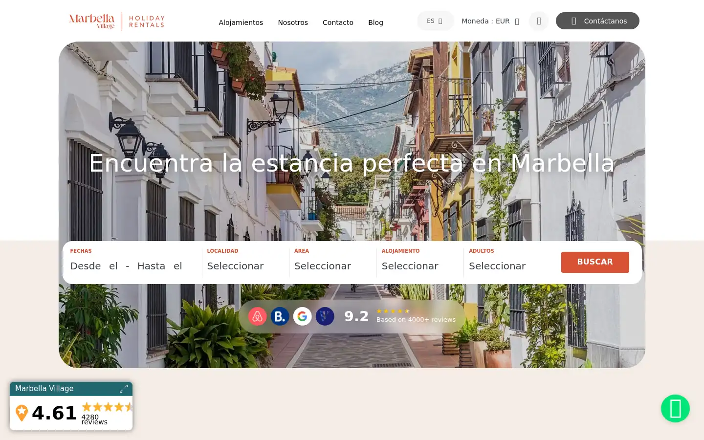 Screenshot of marbellavillage.es
