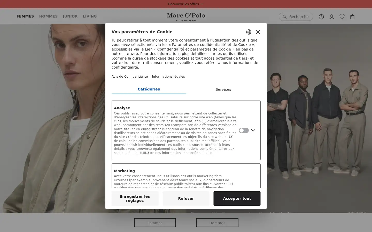 Screenshot of marc-o-polo.com