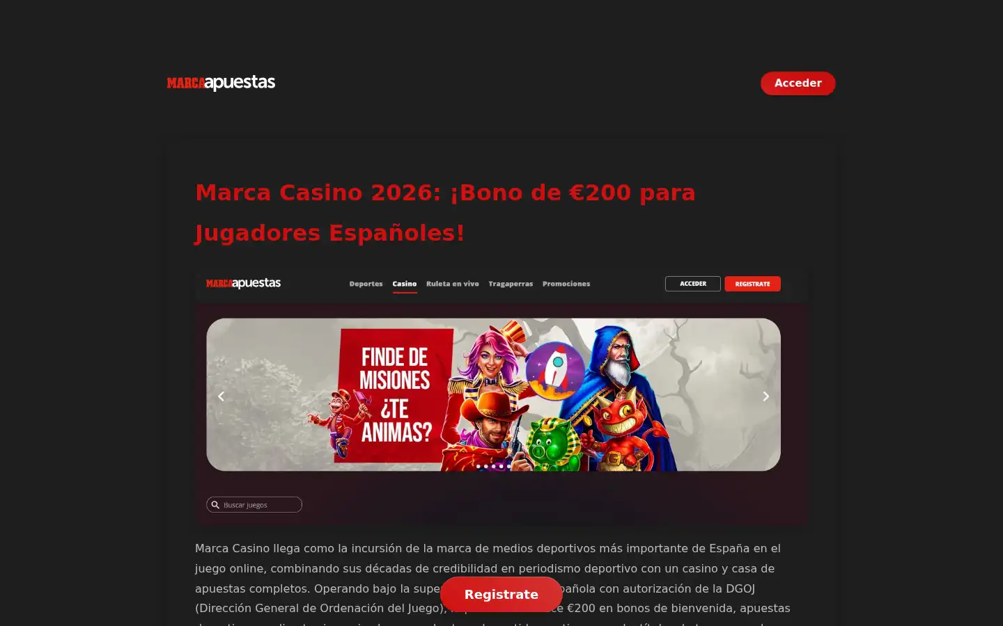 Screenshot of marca-casino.com.es