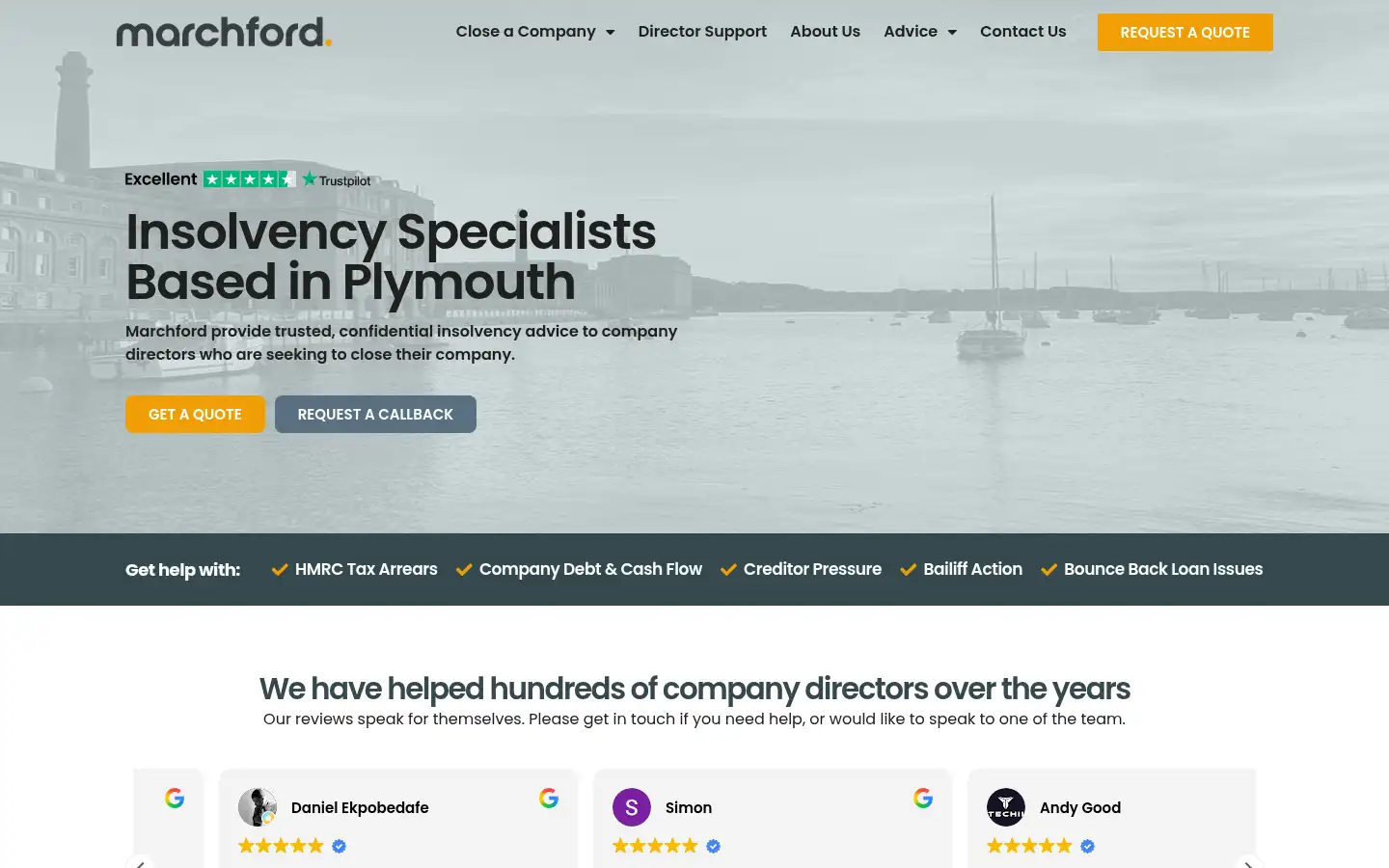Screenshot of marchford.co.uk
