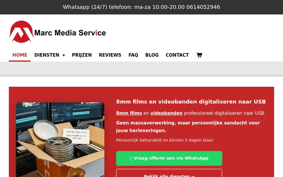 Screenshot of marcmediaservice.nl