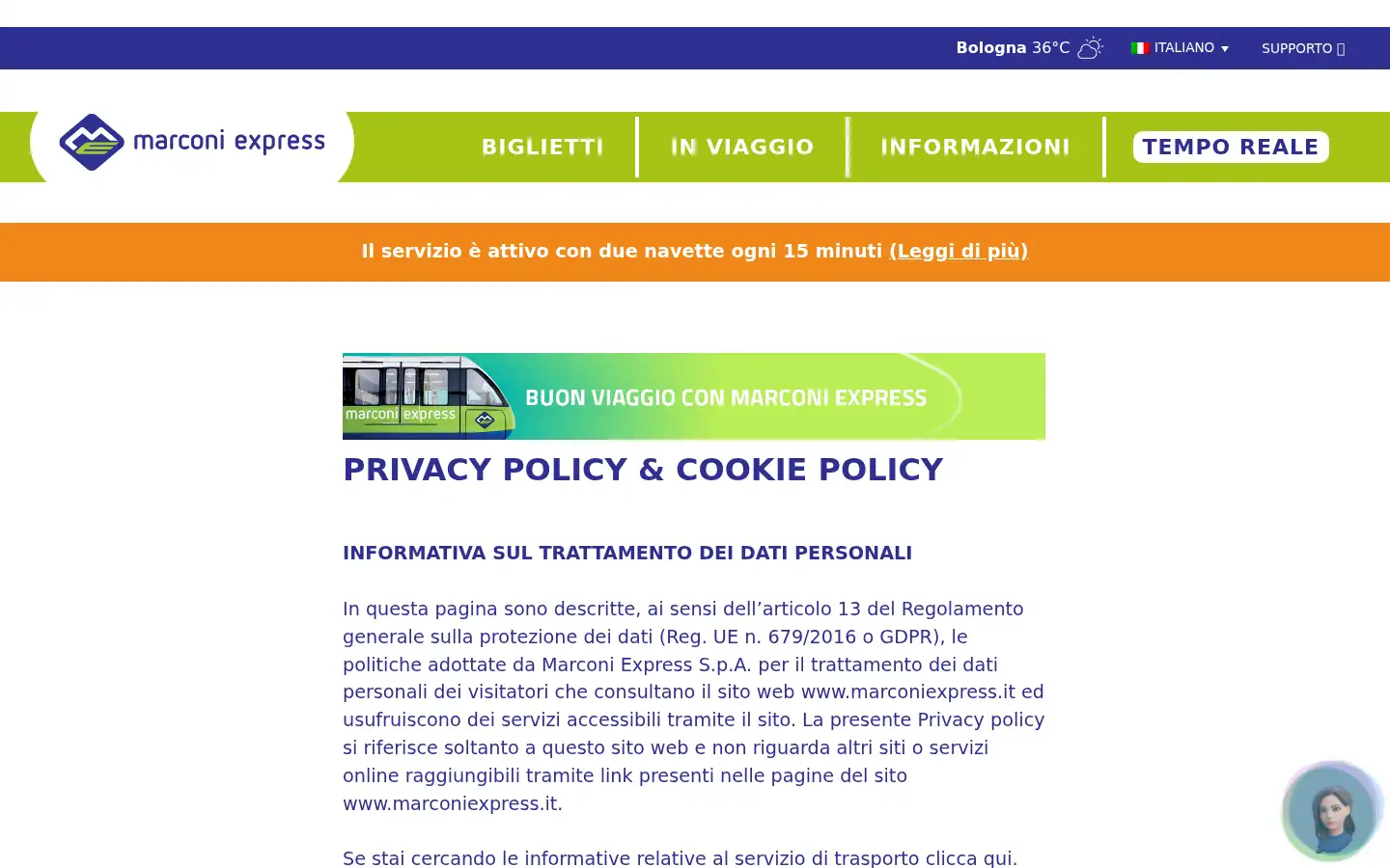 Screenshot of marconiexpress.it