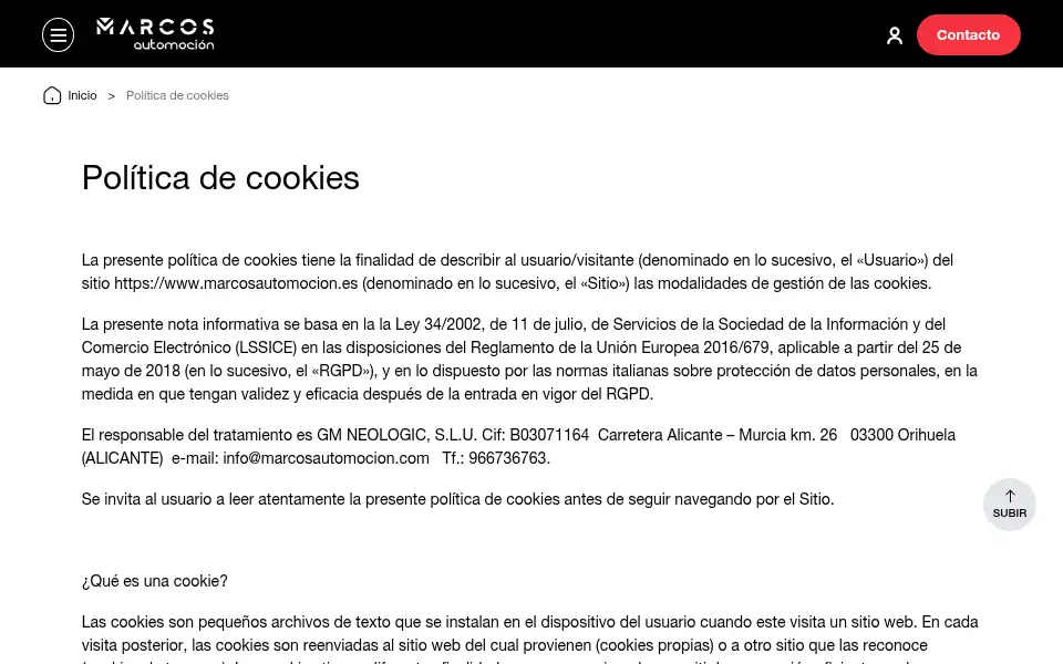 Screenshot of marcosautomocion.es