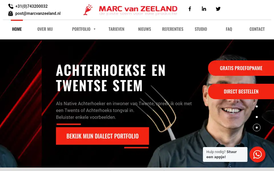 Screenshot of marcvanzeeland.nl