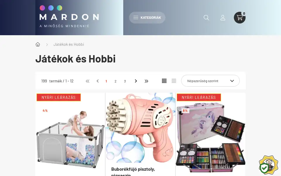Screenshot of mardon.hu