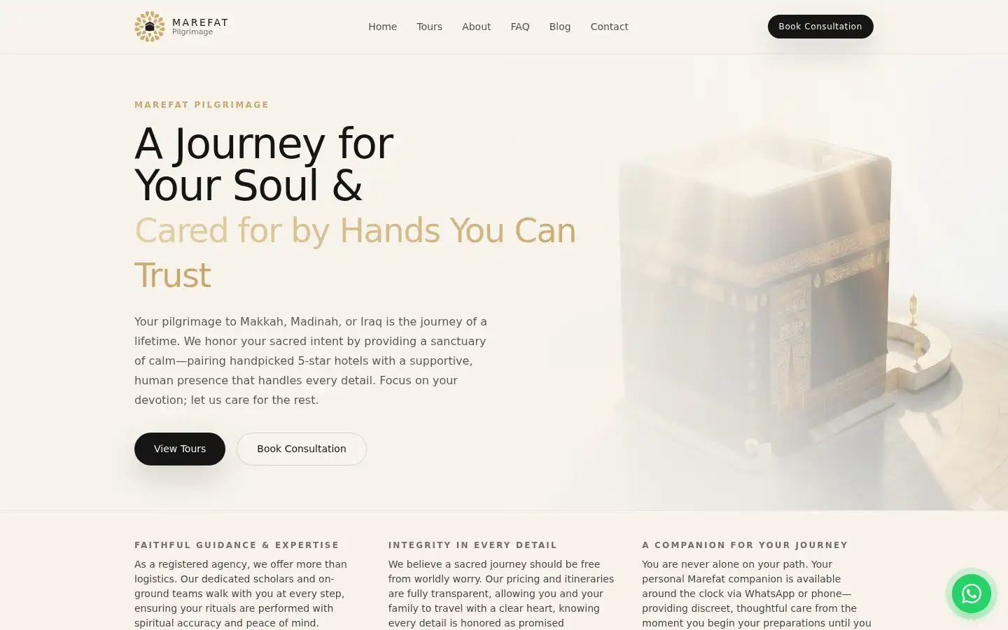 Screenshot of marefatpilgrimage.com