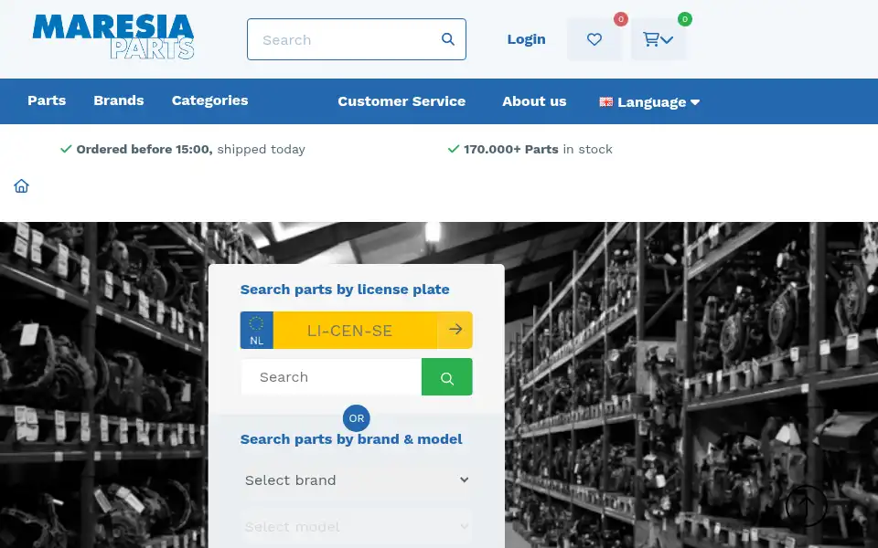 Screenshot of maresiaparts.nl