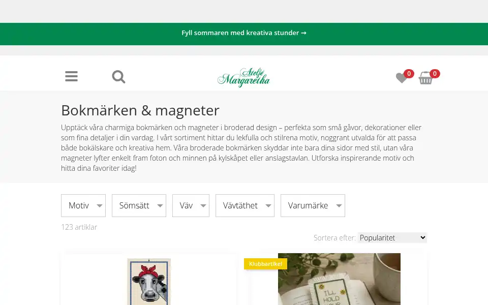 Screenshot of margaretha.se