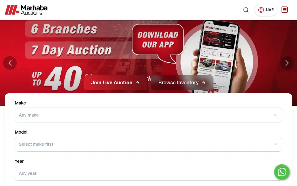 Screenshot of marhabaauctions.com