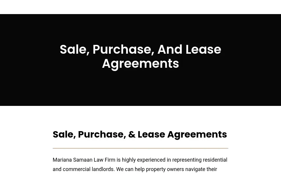 Screenshot of marianasamaanlawfirm.com