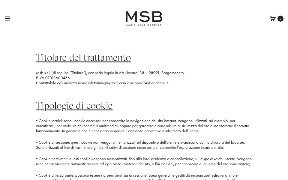 Screenshot of mariasolebarbieri.com