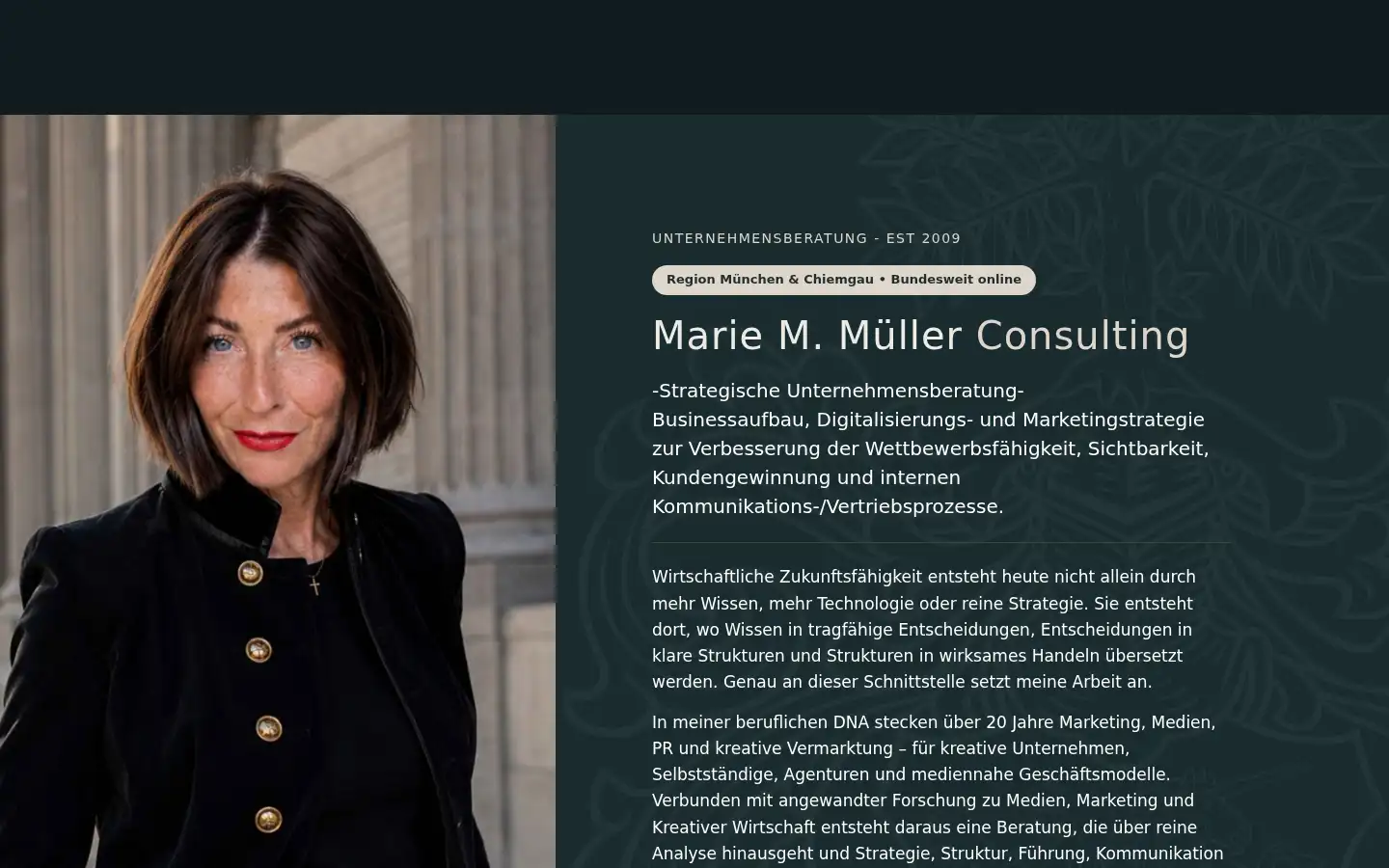 Screenshot of marie-mueller-consulting.biz