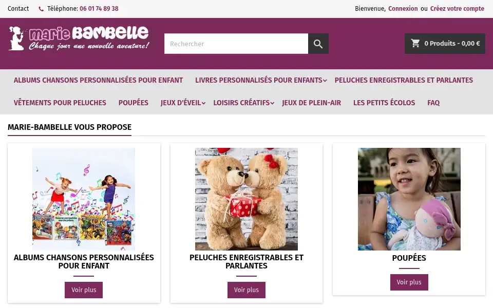 Screenshot of mariebambelle.fr