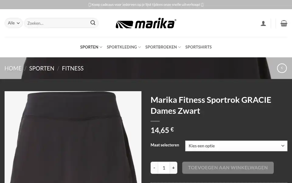 Screenshot of marikakorting.com