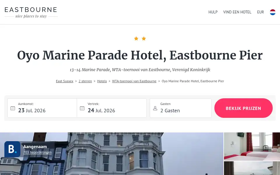 Screenshot of marine-parade-hotel.eastsussex-uk.com
