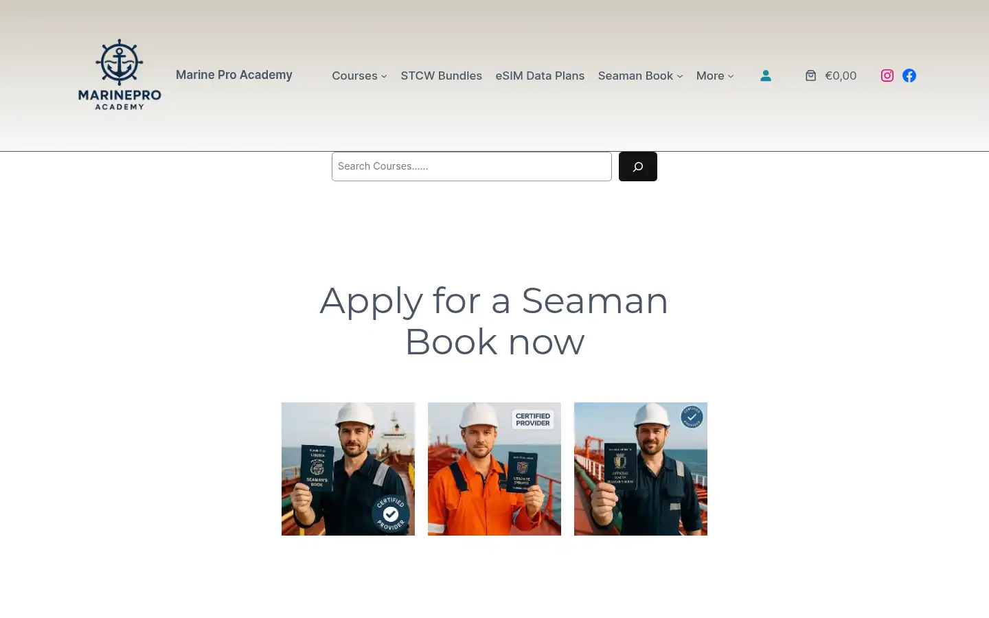 Screenshot of marineproacademy.com