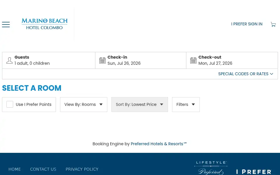 Screenshot of marinobeach.com