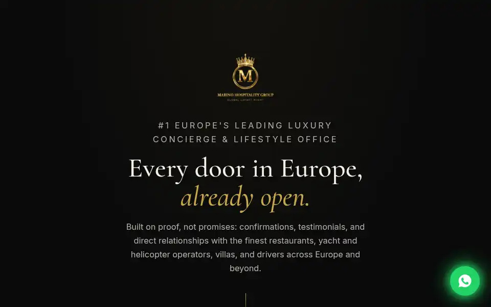 Screenshot of marinohospitalitygroup.com