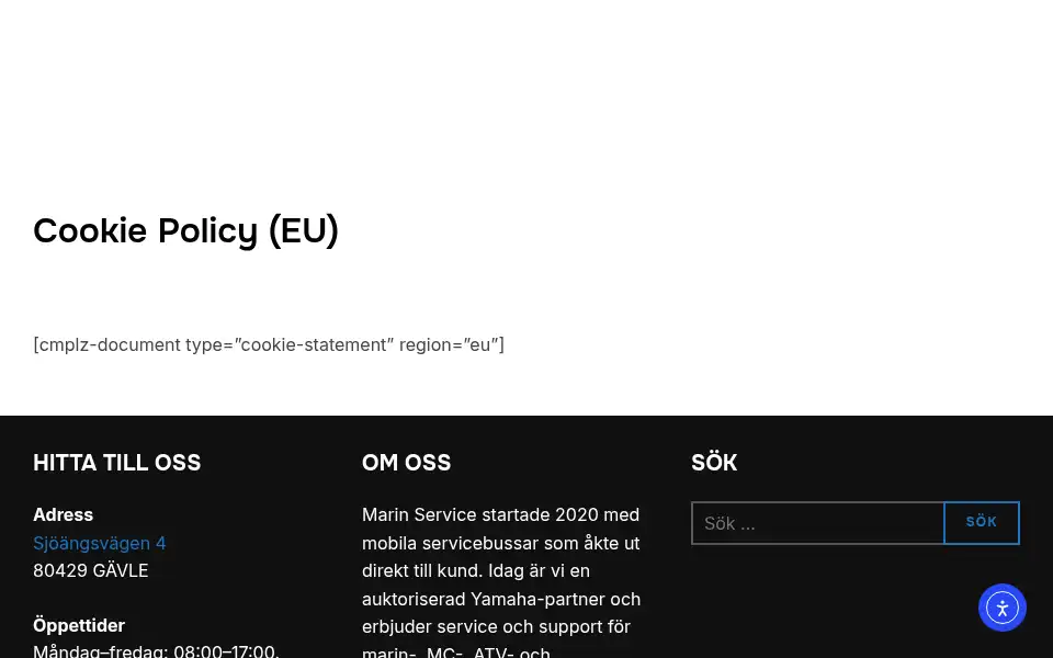Screenshot of marinservice.se