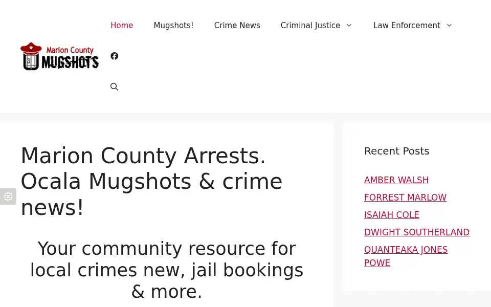 Screenshot of marionmugshots.com