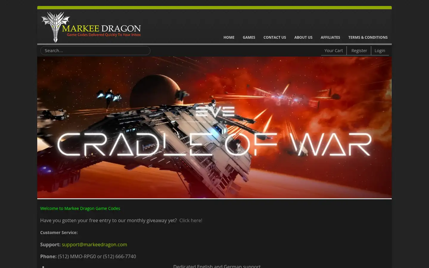 Screenshot of markeedragon.com
