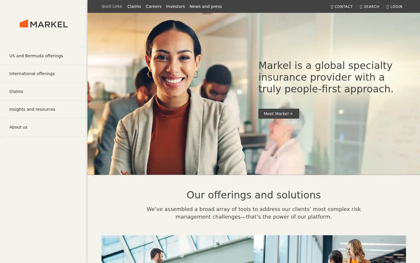 Screenshot of markelcorp.com