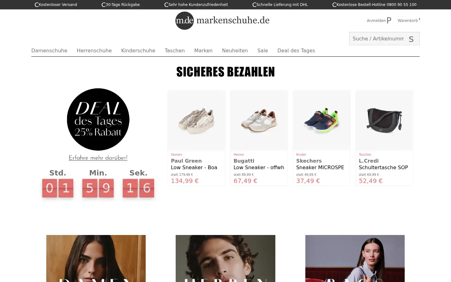 Screenshot of markenschuhe.de