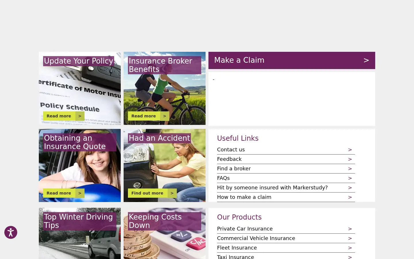 Screenshot of markerstudy.com