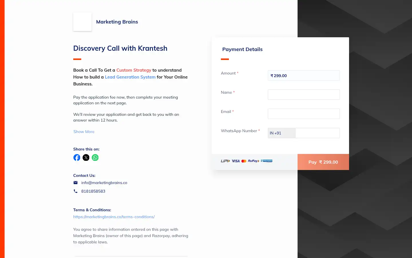 Screenshot of marketingbrains.co
