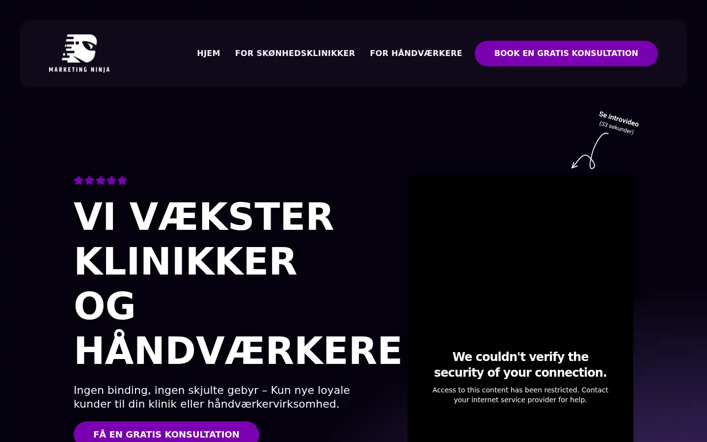 Screenshot of marketingninja.dk