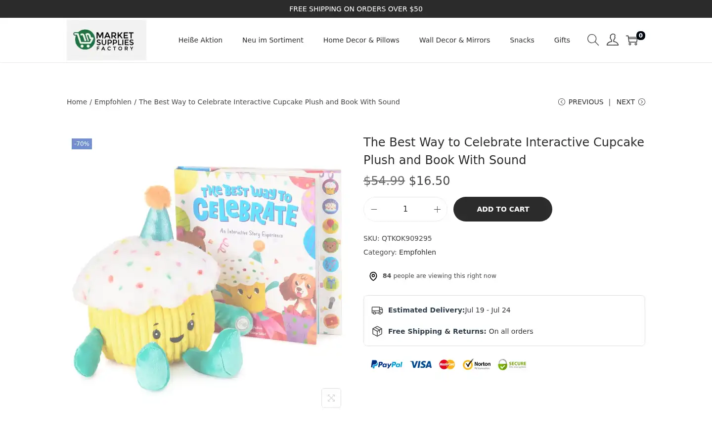 Screenshot of marketsuppliesfactory.com