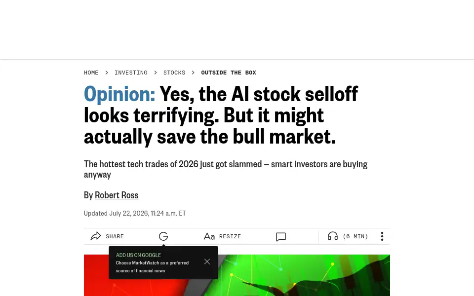 Screenshot of marketwatch.com