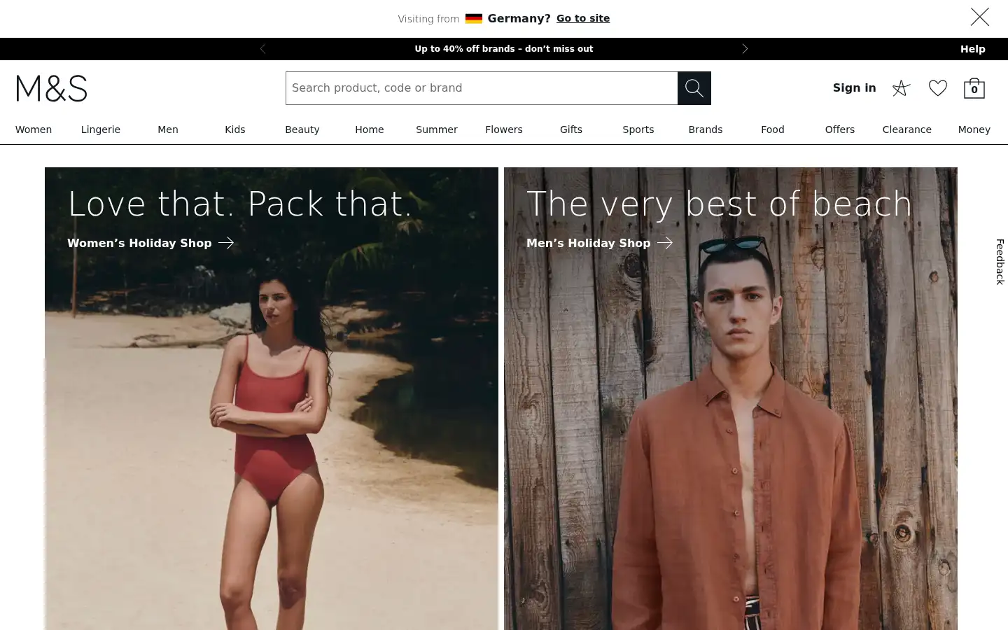 Screenshot of marksandspencer.com