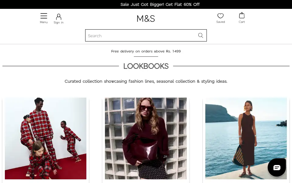 Screenshot of marksandspencer.in