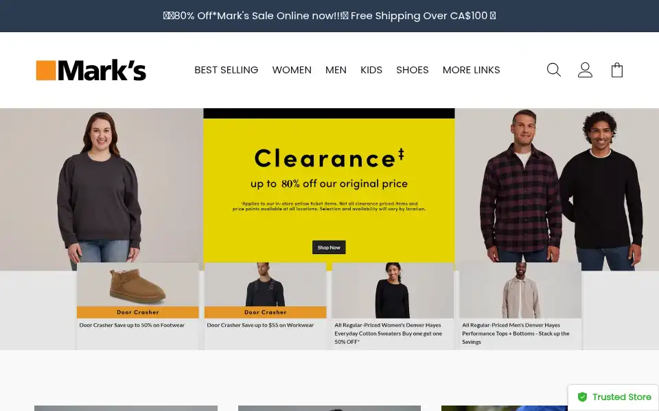 Screenshot of marksofficialonline.com