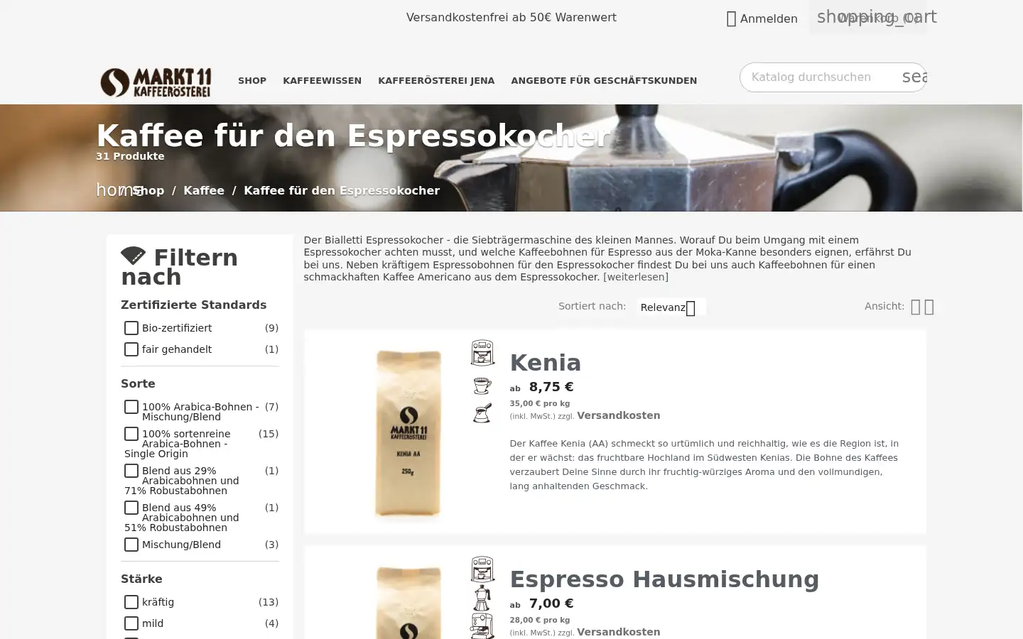 Screenshot of markt11.de