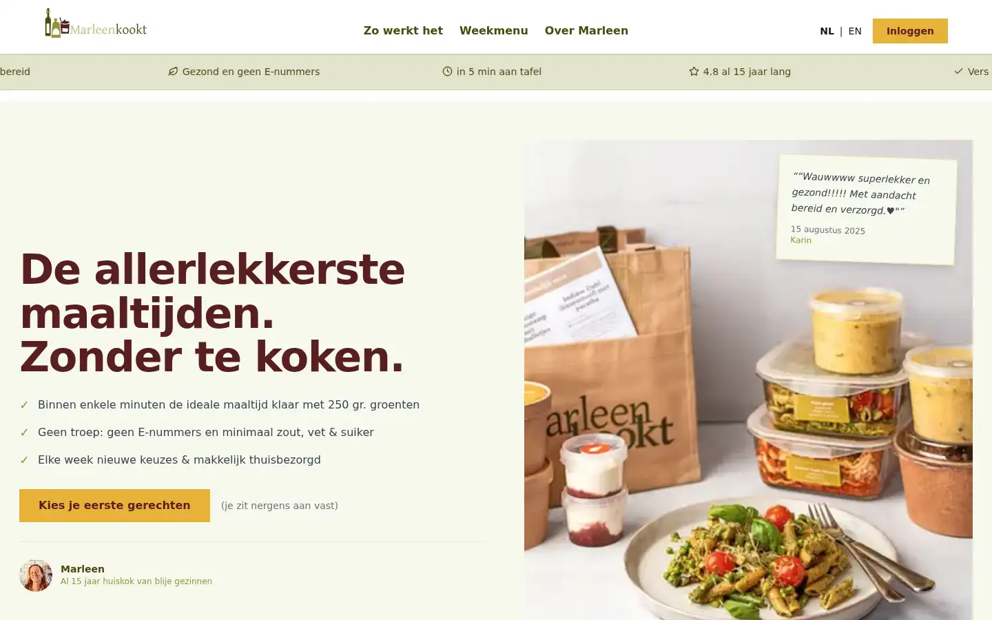 Screenshot of marleenkookt.nl