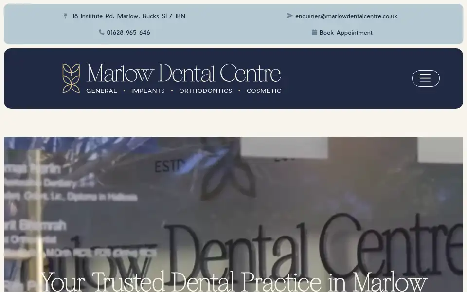 Screenshot of marlowdentalcentre.co.uk