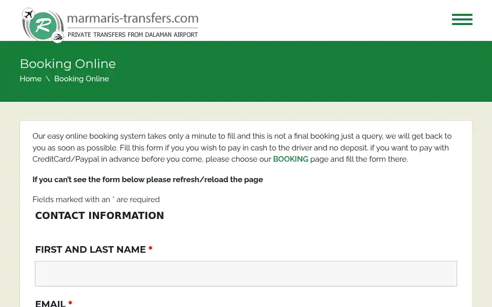 Screenshot of marmaris-transfers.com