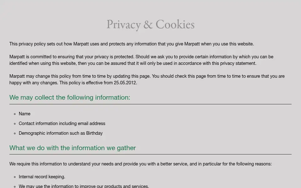 Screenshot of marpatt.co.uk