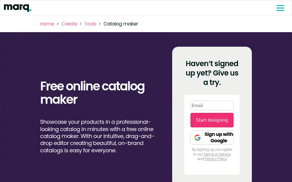Screenshot of marq.com